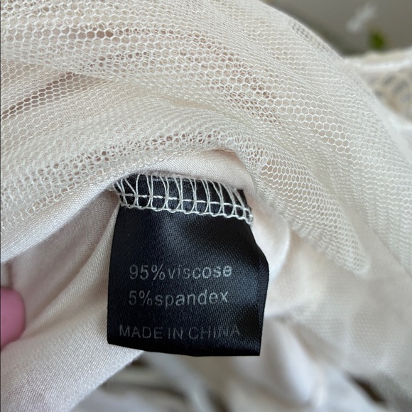 Coastal Cowgirl Southern Stitch Lace Trimmed Cream Neutral Dress Size XL - Picture 6 of 6